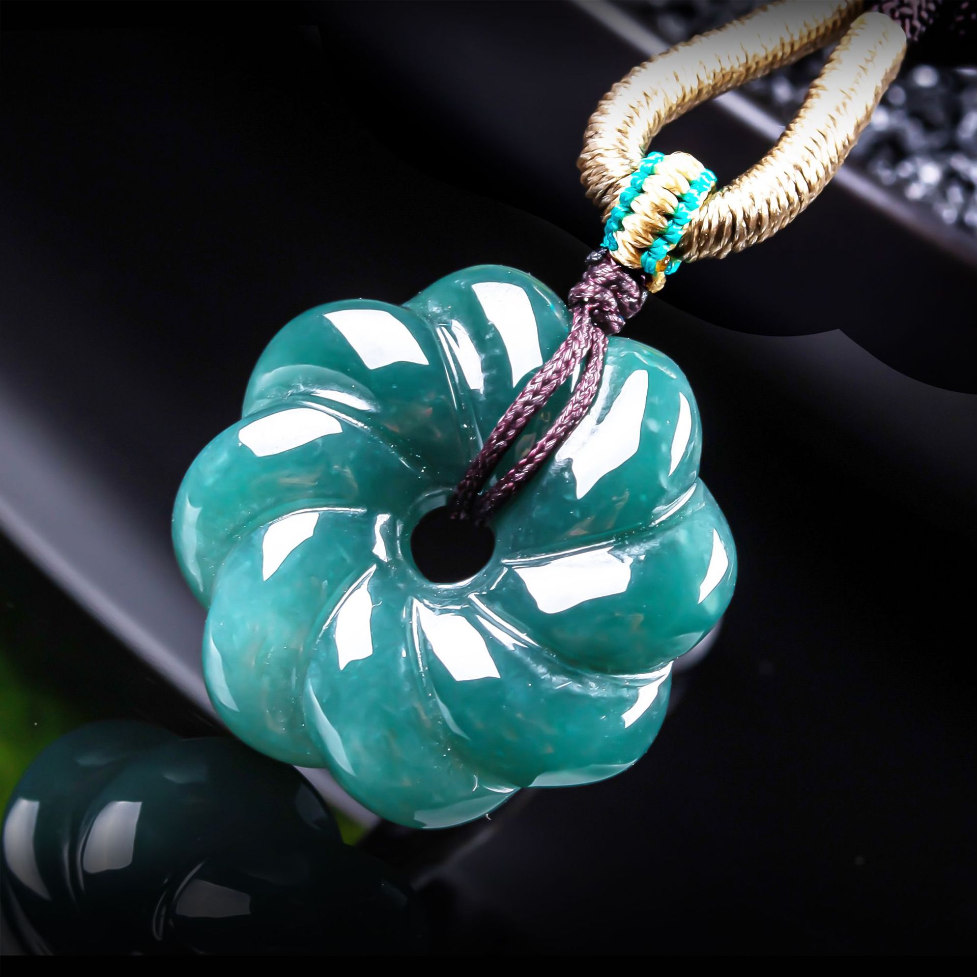 Jewelry Making Jewelry - 天然ビルマ翡翠の花ペンダントネックレスアクセサリー、宝石のお守り、ファッションジュエリー、本物の翡翠、女性への高級ギフト