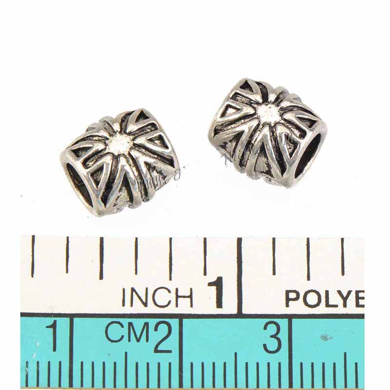 Jewelry Making Uk - 30 個のビーズブレスレット作成用金属手工芸品チューブ英国旗 4 ミリメートル大穴アンティークシルバージュエリー用品 DIY 用コンポーネント