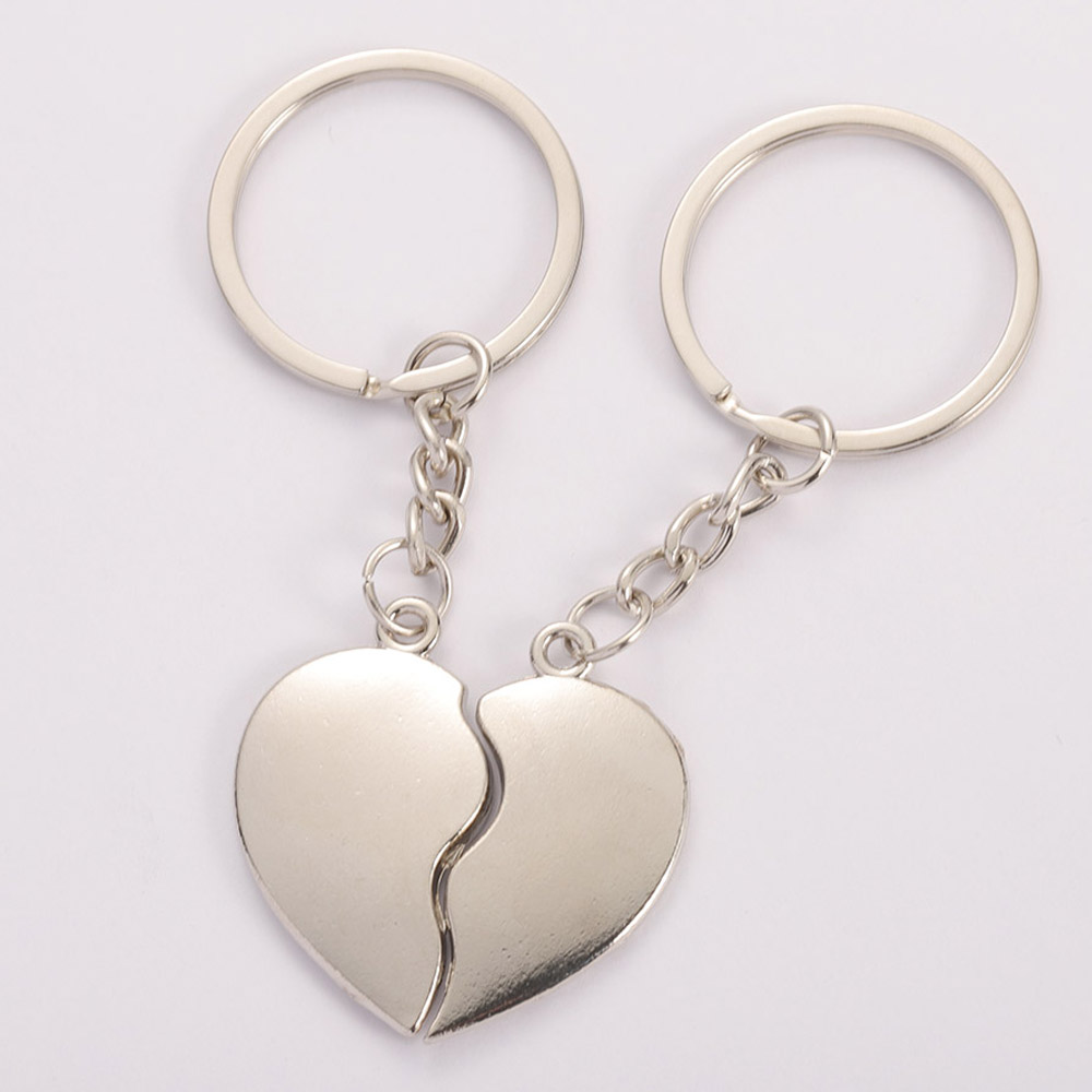 Jewelry Making For Couples - 1 ペアのスプライスハートペンダントカップルキーホルダーキーアクセサリー DIY 誕生日記念品バレンタインデーギフトジュエリー作り用