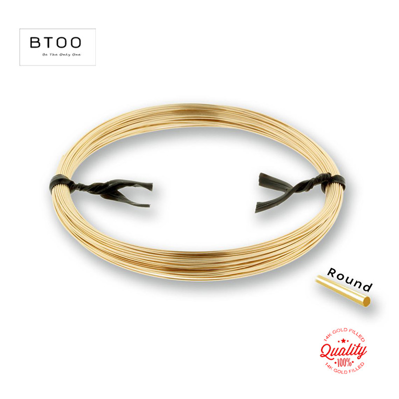 Jewelry Making Gold Wire - 1メートル半硬/半軟14Kゴールドフィルドビーズワイヤー金属糸14Kゴールドワイヤー、ゴールドジュエリー製作、イヤリングDIY用