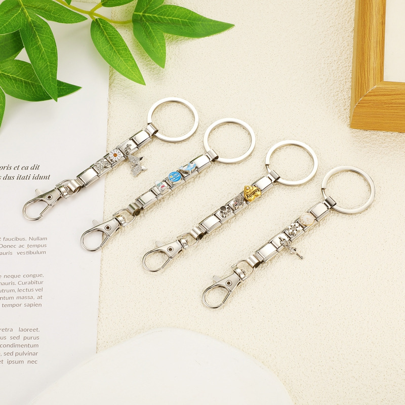 Jewelry Making For Couples - ステンレス鋼イタリアンチャームリンクキーチェーン 9 ミリメートル金属シンプルなデザイン男性女性キーホルダー DIY メイキングジュエリーギフト