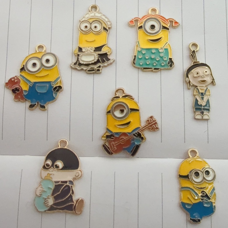 Jewelry Making Jewelry - 10個入り合金製ドリップオイル漫画ペンダント、DIYジュエリー製作イヤリング、キーホルダーアクセサリー