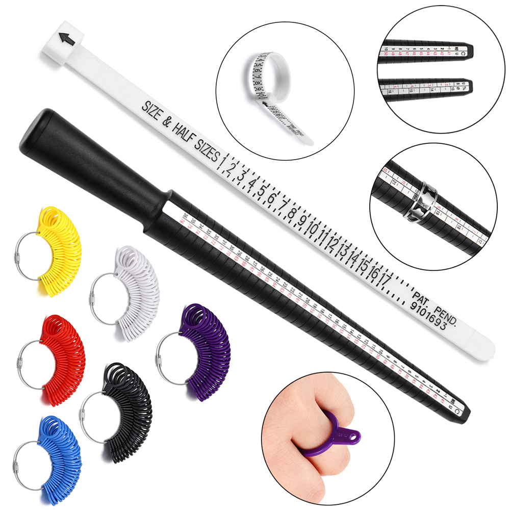 Jewelry Making Uk - プロのジュエリーツールリングゲージマンドレルスティック指定規リングサイザー測定英国/米国サイズ DIY ジュエリーサイズセットプラスチック