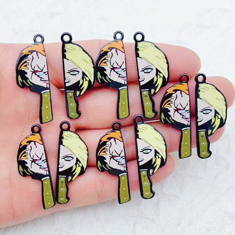 Jewelry Making Jewelry - 10 個漫画ピエロ面白いカップル片面アクリルジュエリー DIY アクセサリーバッグキーホルダーペンダント