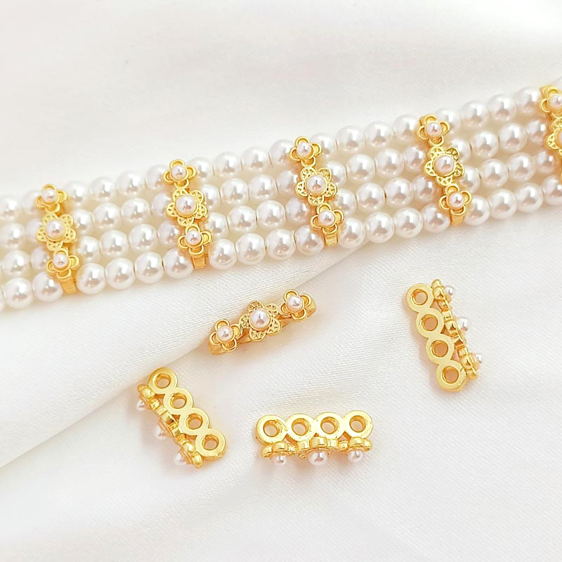 Jewelry Making For Dummies - ジュエリー作り用の穴とバックル付きの5個のゴールドボール,ネックレス,ブレスレット用のフォームアクセサリー