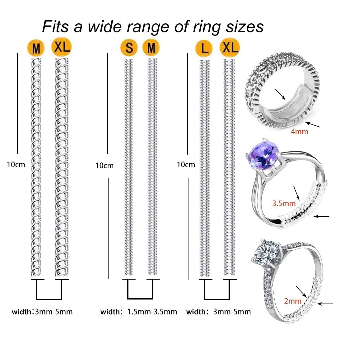 Jewelry Making Jewelry - 6個/ロット ガードタイトナー レデューサー サイズ調整ツール 透明スパイラルベースリングツール スプリングコイルリングサイズアジャスター