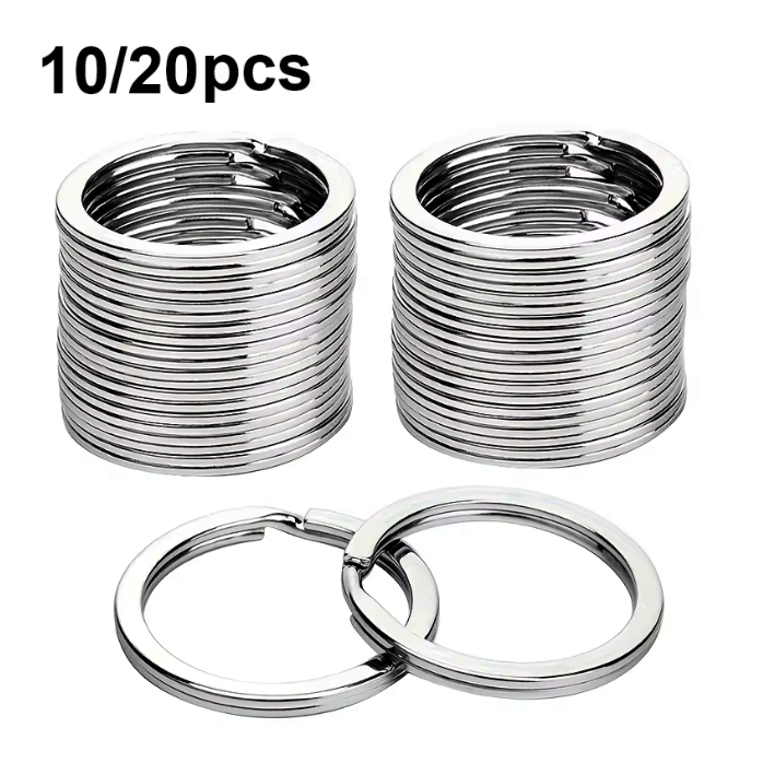 Jewelry Making Jump Rings - 10個 20個 15-50mmメタルダブルループキーリング スムースフラットキーリング DIYキーホルダー 車のペンダント