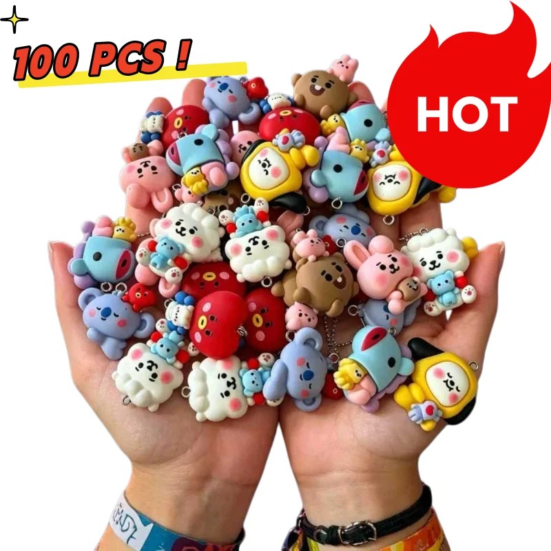 Jewelry Making Charms - 7 個 BT21 樹脂漫画チャーム DIY アクセサリークラフト用品ジュエリー作成用イヤリングネックレスブレスレットペンダント電話デコ