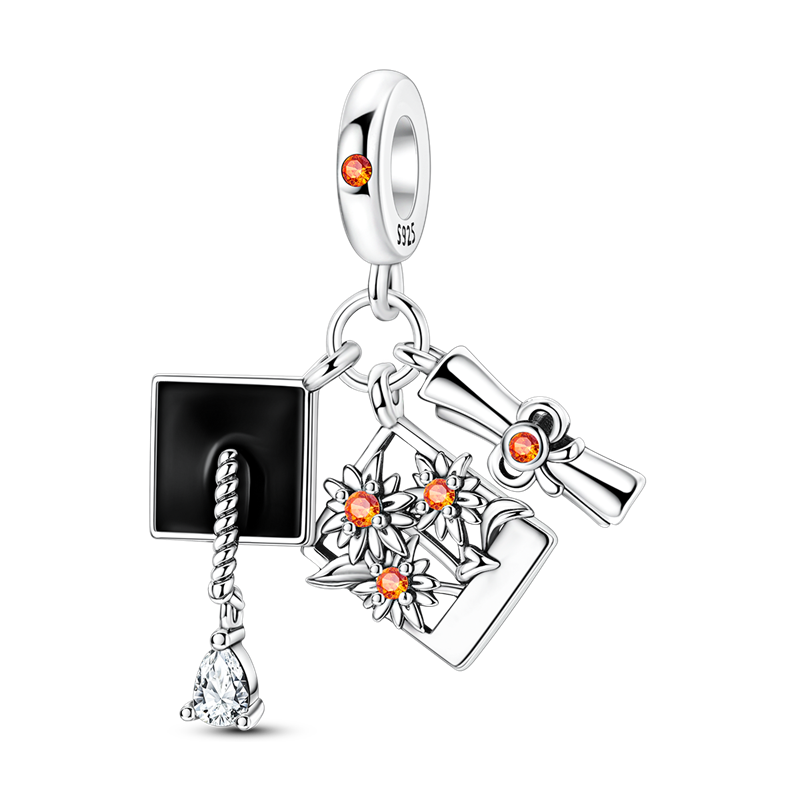 Jewelry Making Diploma - グラッドセットチャーム 925 スターリングシルバーオリジナル認定ビーズフィットブレスレット女性ジュエリー作成 Diy ディプロマデザインお祝いスタイル