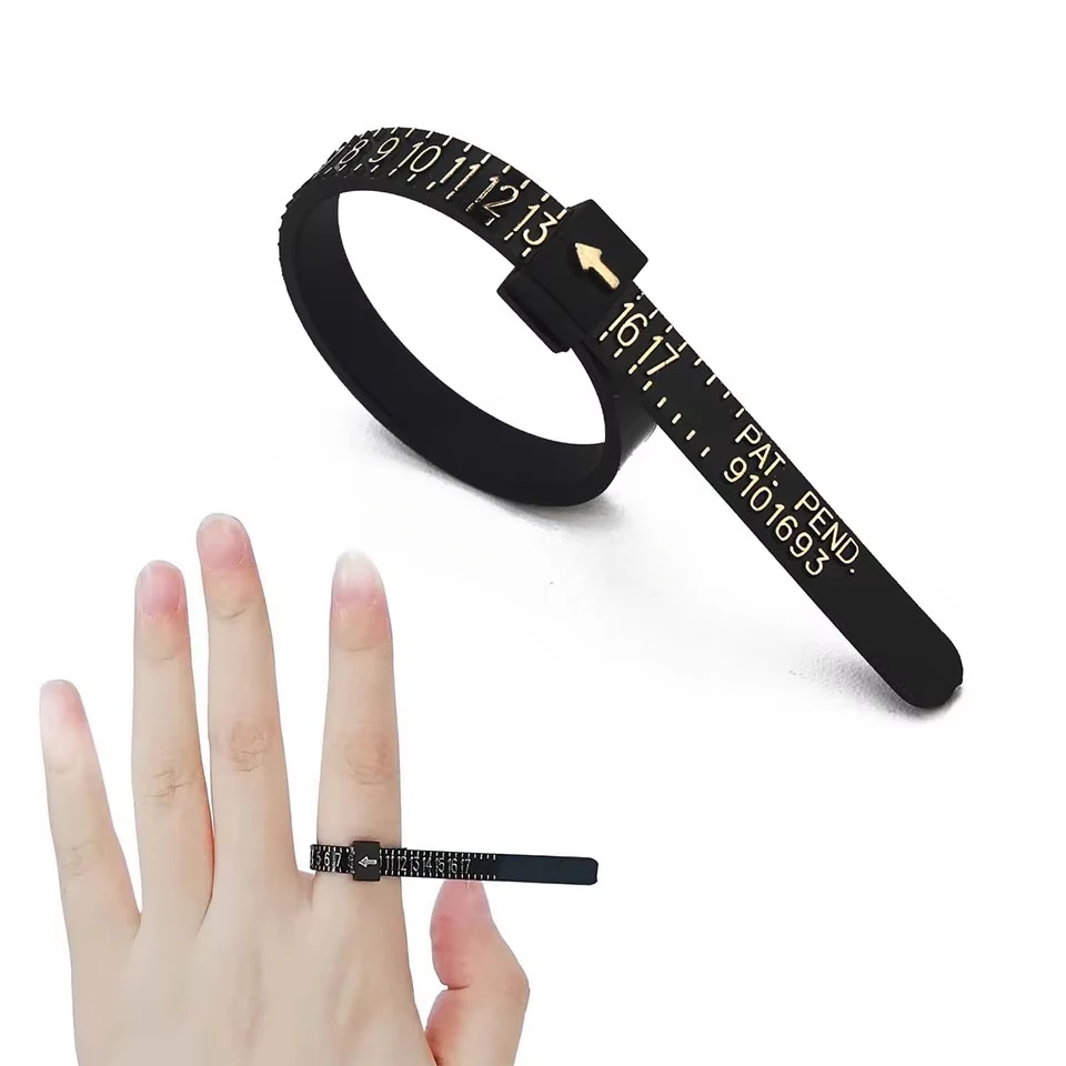 Jewelry Making Uk - 英国/米国/欧州連合/香港/日本向け 再利用可能なリングサイザーテープ（矢印付き）、指の周囲測定用ジュエリーツール