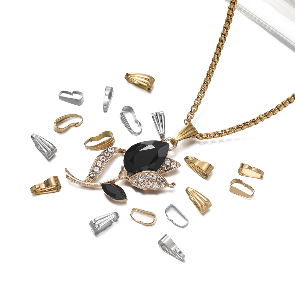 Jewelry Making Charms - 50 ピース/パックステンレス鋼バックルクラスプチャームコネクタクリップピンチ保釈クラスプネックレス DIY ジュエリーメイキングアクセサリー