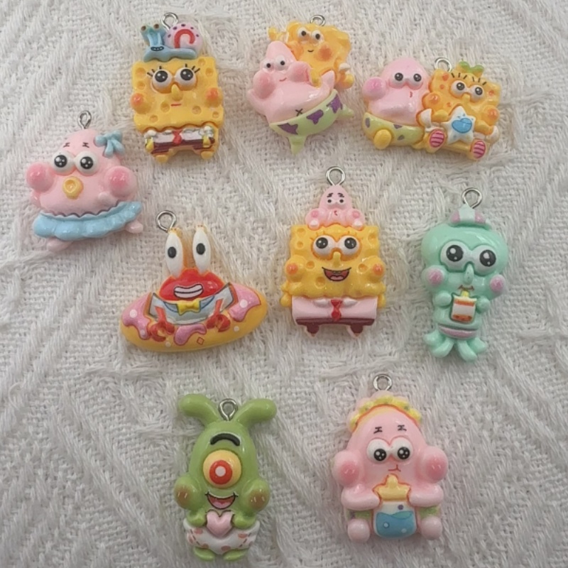 Jewelry Making Jewelry - 10個入り漫画風樹脂ペンダント、DIYジュエリー製作イヤリング、キーホルダーアクセサリー