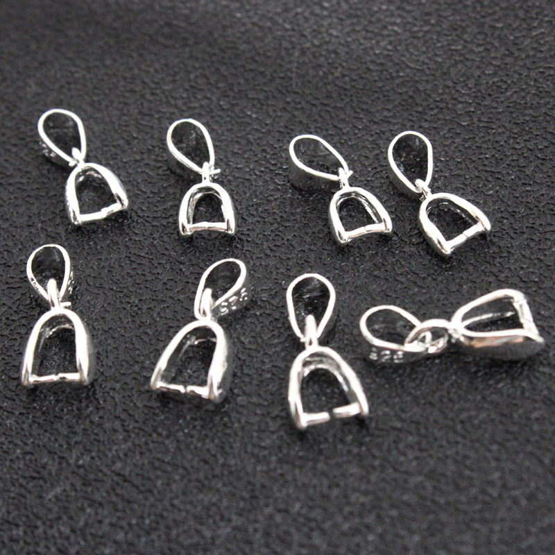 Jewelry Making School - 10 個 925 スターリングシルバーメッキ銅ペンダントピンチベイルクラスプネックレスフッククリップコネクタ DIY ジュエリー作成アクセサリー