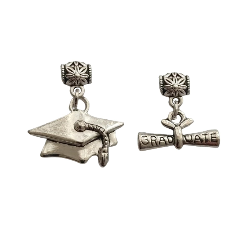 Jewelry Making Diploma - 卒業式帽子チャーム、卒業証書ペンダント、2025 2026 DIY用品、ジュエリー製作用メタルスペーサービーズ
