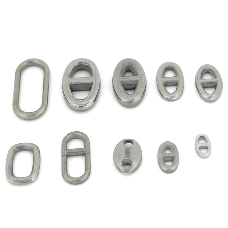 Jewelry Making Charms - 10 個のステンレス鋼の二重穴楕円形コネクタチャームジュエリー作成所見アクセサリー