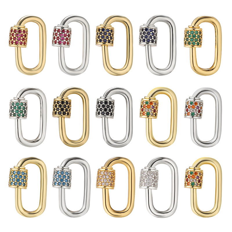 Jewelry Making Charms - Juya DIY レインボーチャームカラビナファスナー装飾春ロブスターネジロケットクラスプアクセサリーペンダントジュエリーメイキング用