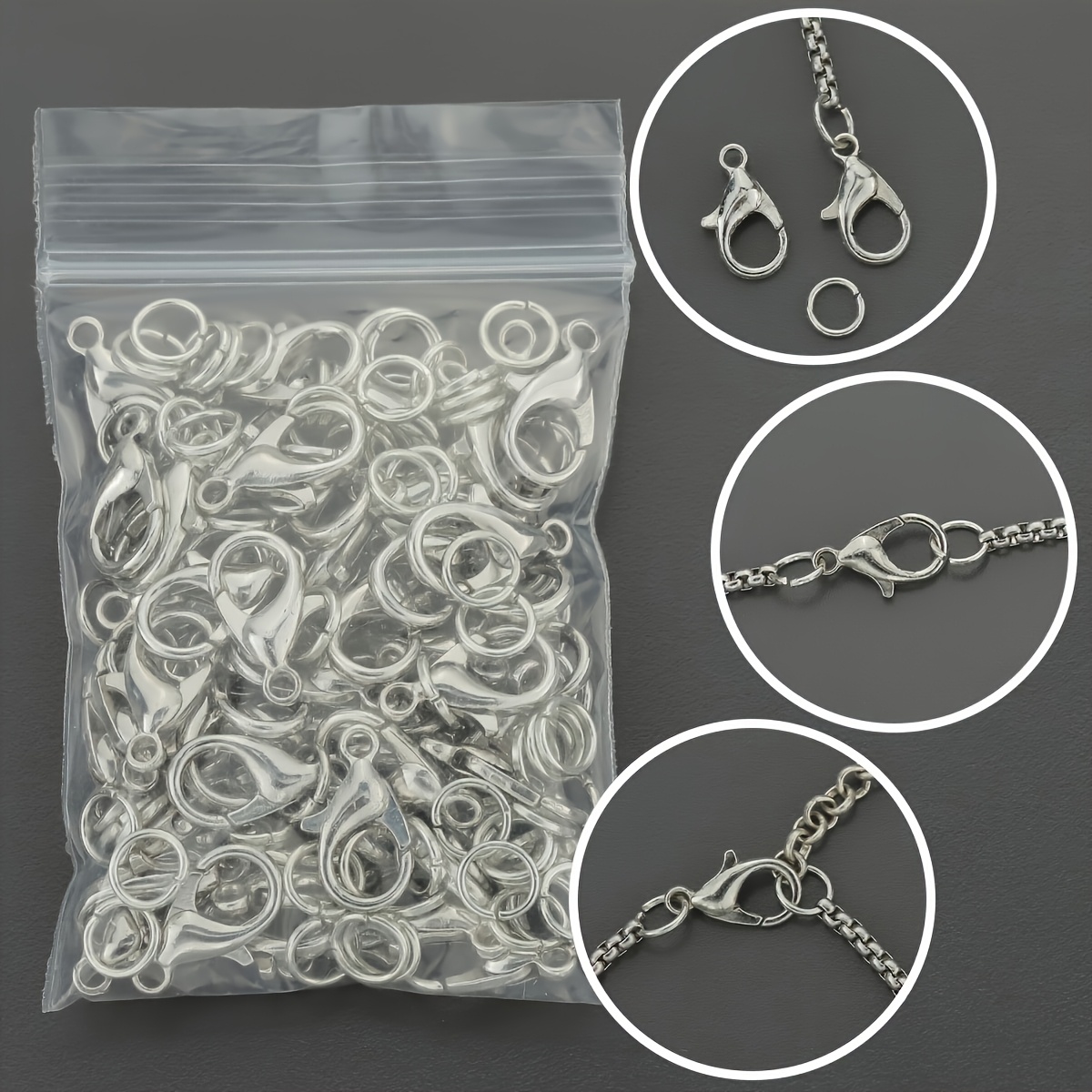 1/2/300 個ロブスタークラスプオープンジャンプリングコ - Jewelry Making Jump Rings のレビューと価格