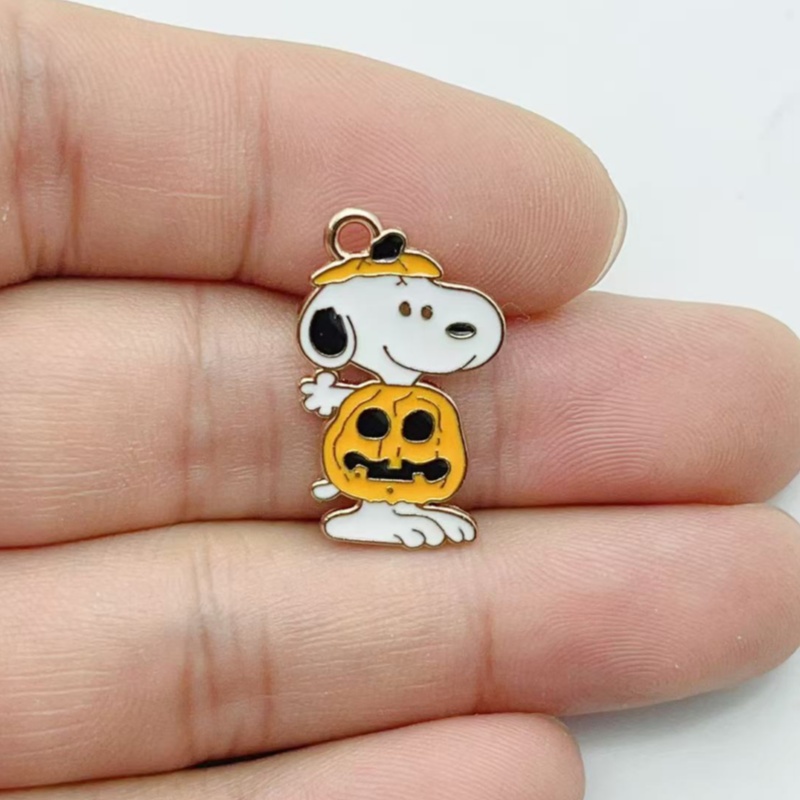 10 個かわいいハロウィン漫画子犬合金エナメルチャームカボチ - Jewelry Making Jewelry のレビューと価格
