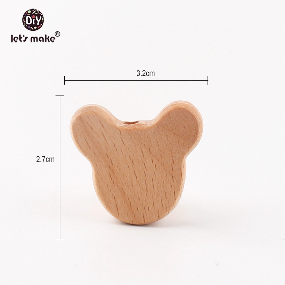 50個の天然木製クマ型ビーズジュエリー作り、ブナ材の歯固めD - Jewelry Making For Dummies のレビューと価格