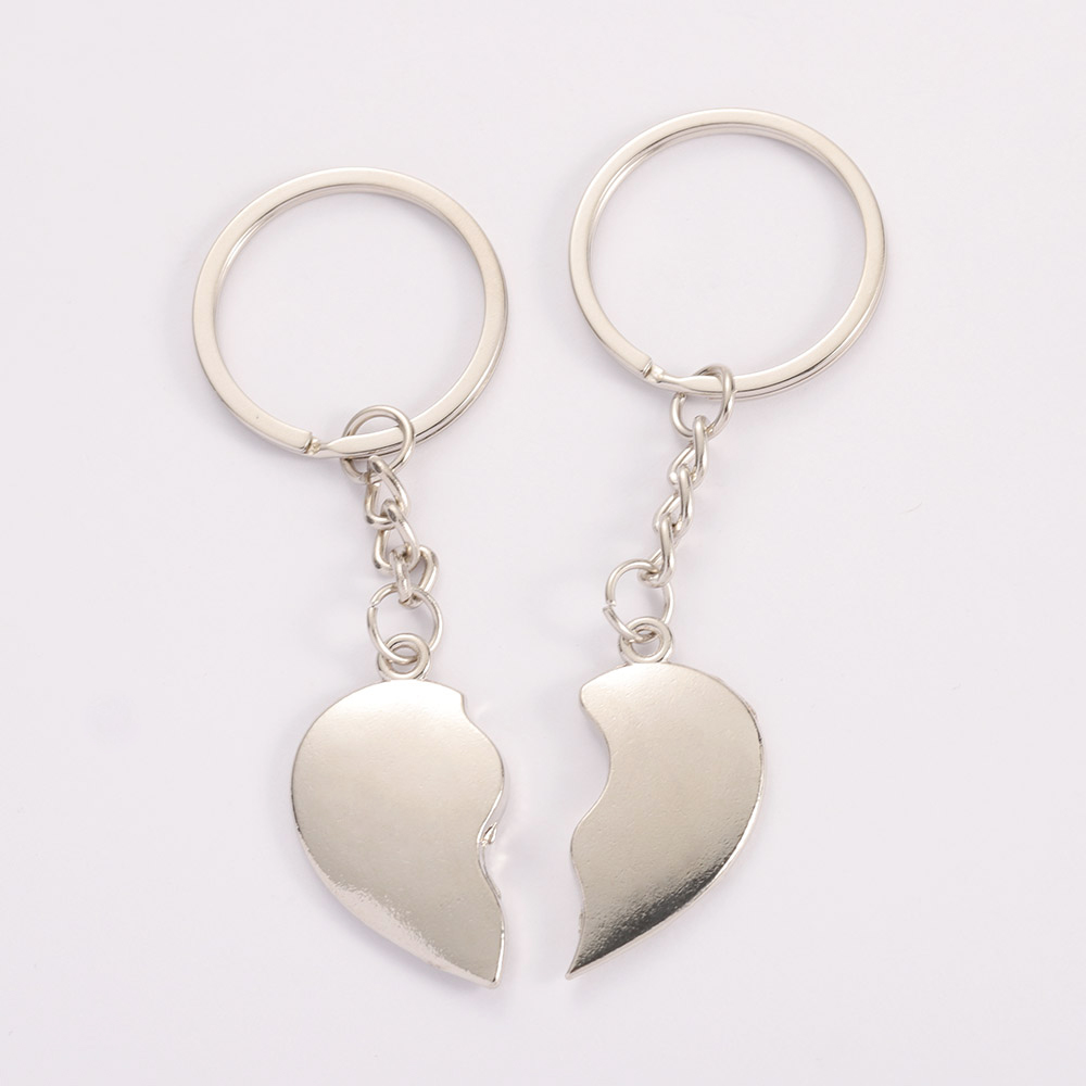 1 ペアのスプライスハートペンダントカップルキーホルダーキー - Jewelry Making For Couples のレビューと価格