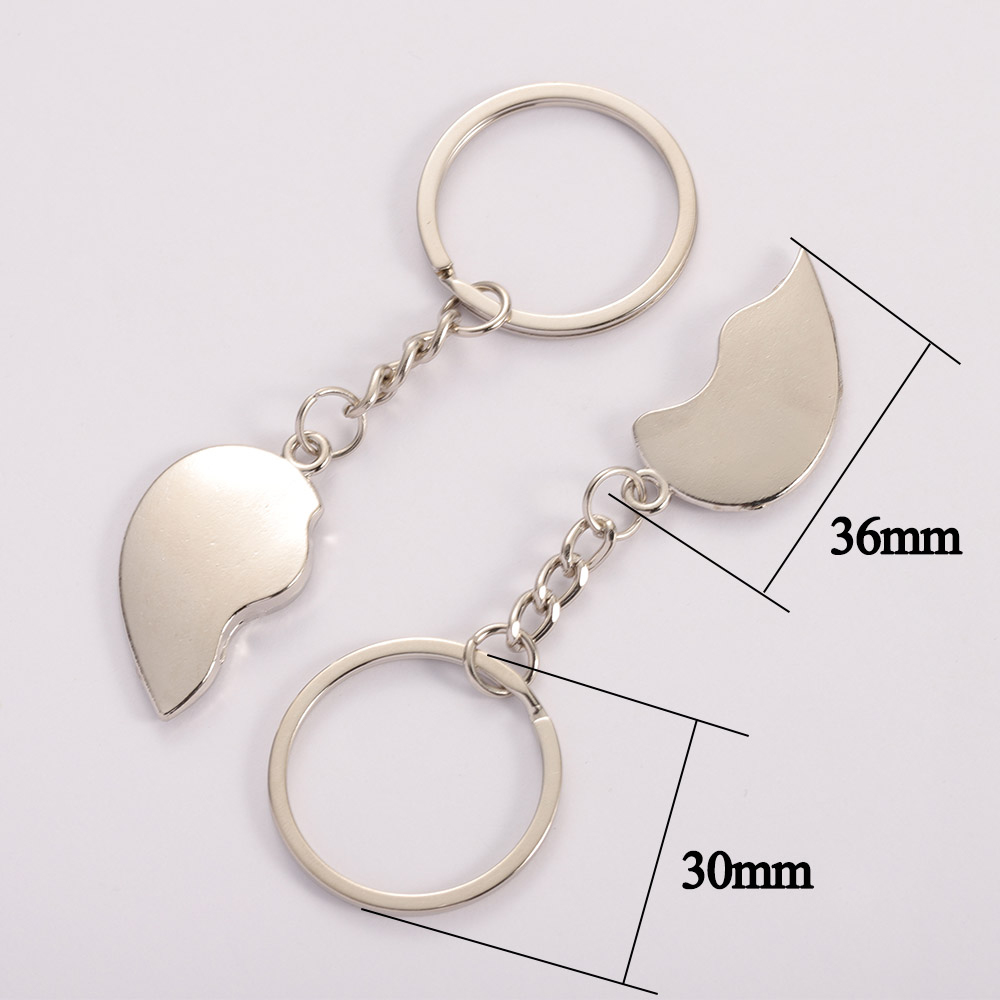 1 ペアのスプライスハートペンダントカップルキーホルダーキー - Jewelry Making For Couples のレビューと価格