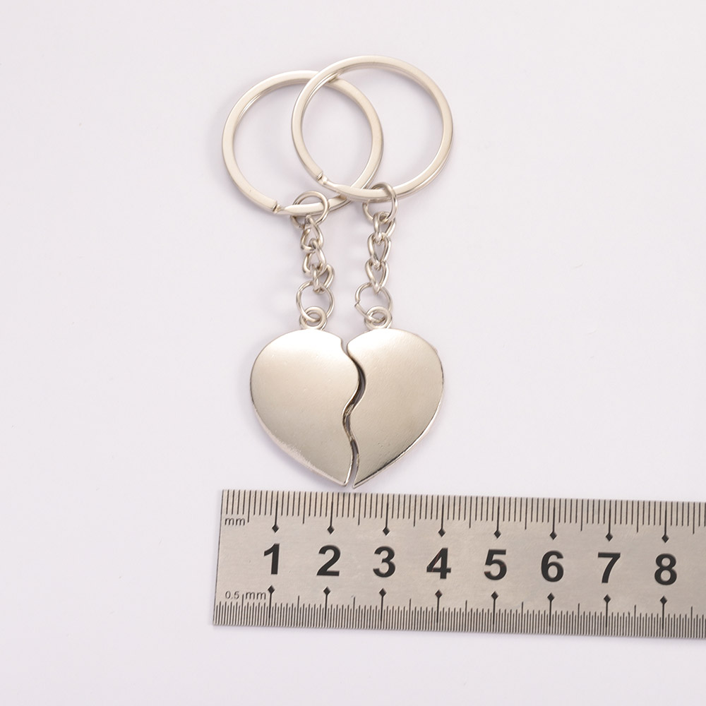 1 ペアのスプライスハートペンダントカップルキーホルダーキー - Jewelry Making For Couples のレビューと価格