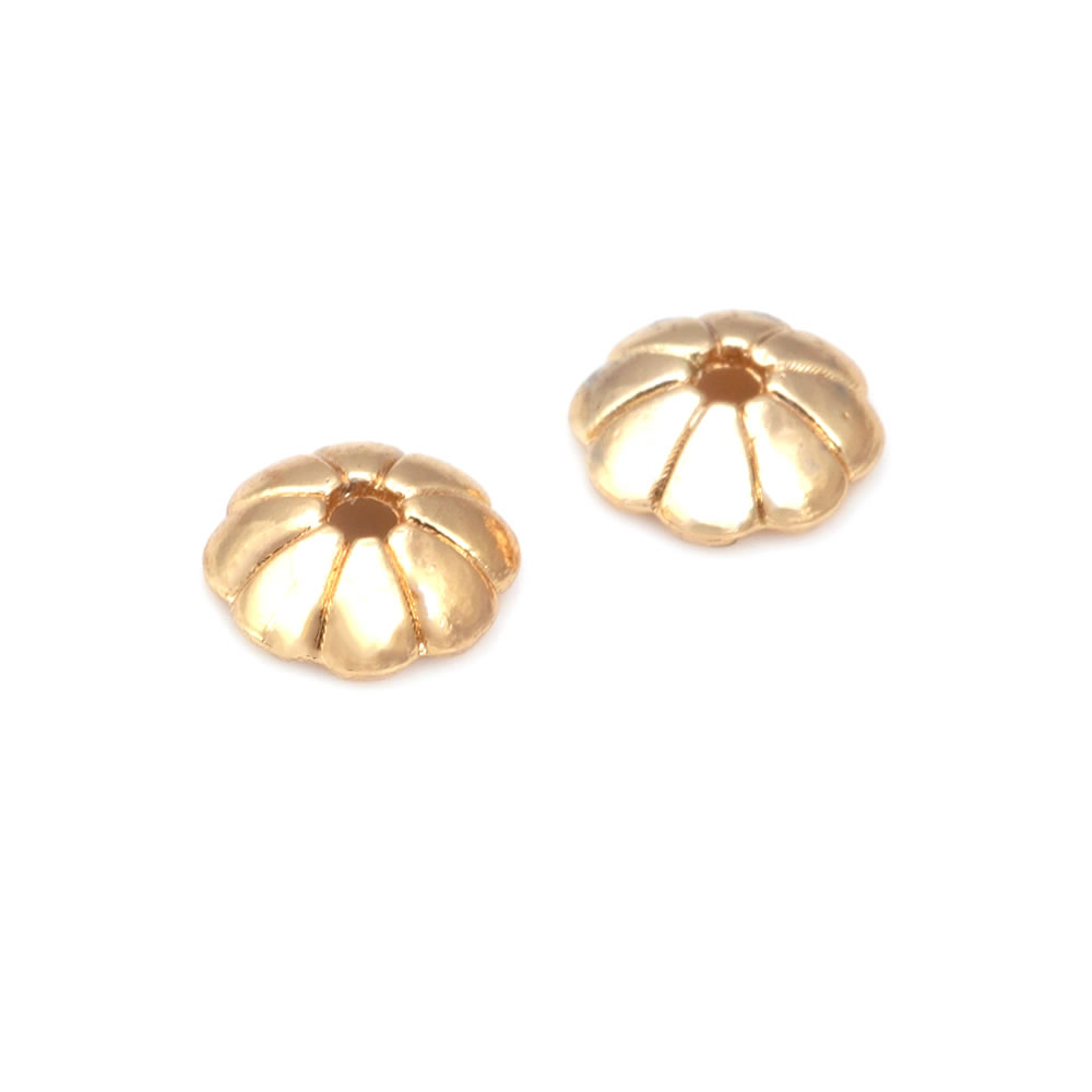 18 18k ゴールドカラー真鍮フラワービーズキャップテッサ - Bead Cap Flower のレビューと価格