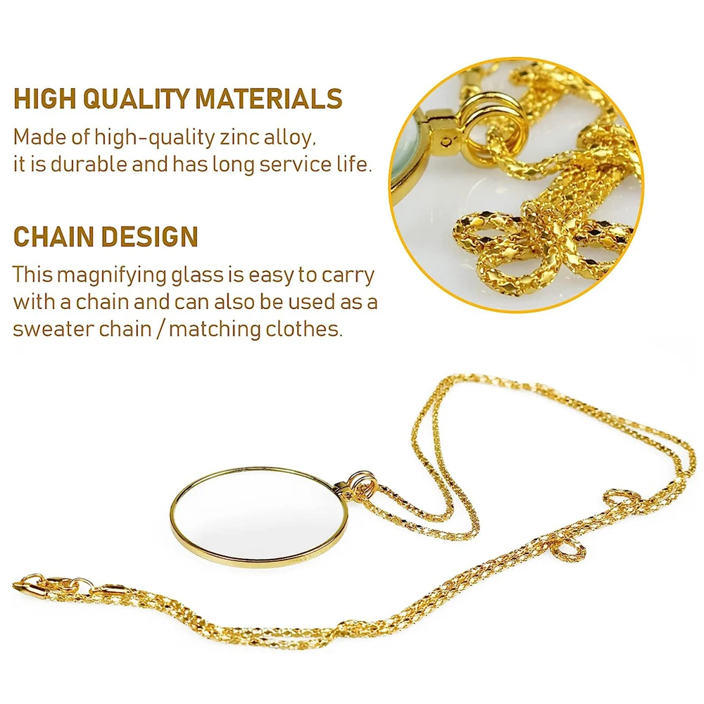 ネックレス拡大鏡ポータブルモノクル5倍拡大鏡新聞や雑誌を読む - Jewelry Making Magazines のレビューと価格
