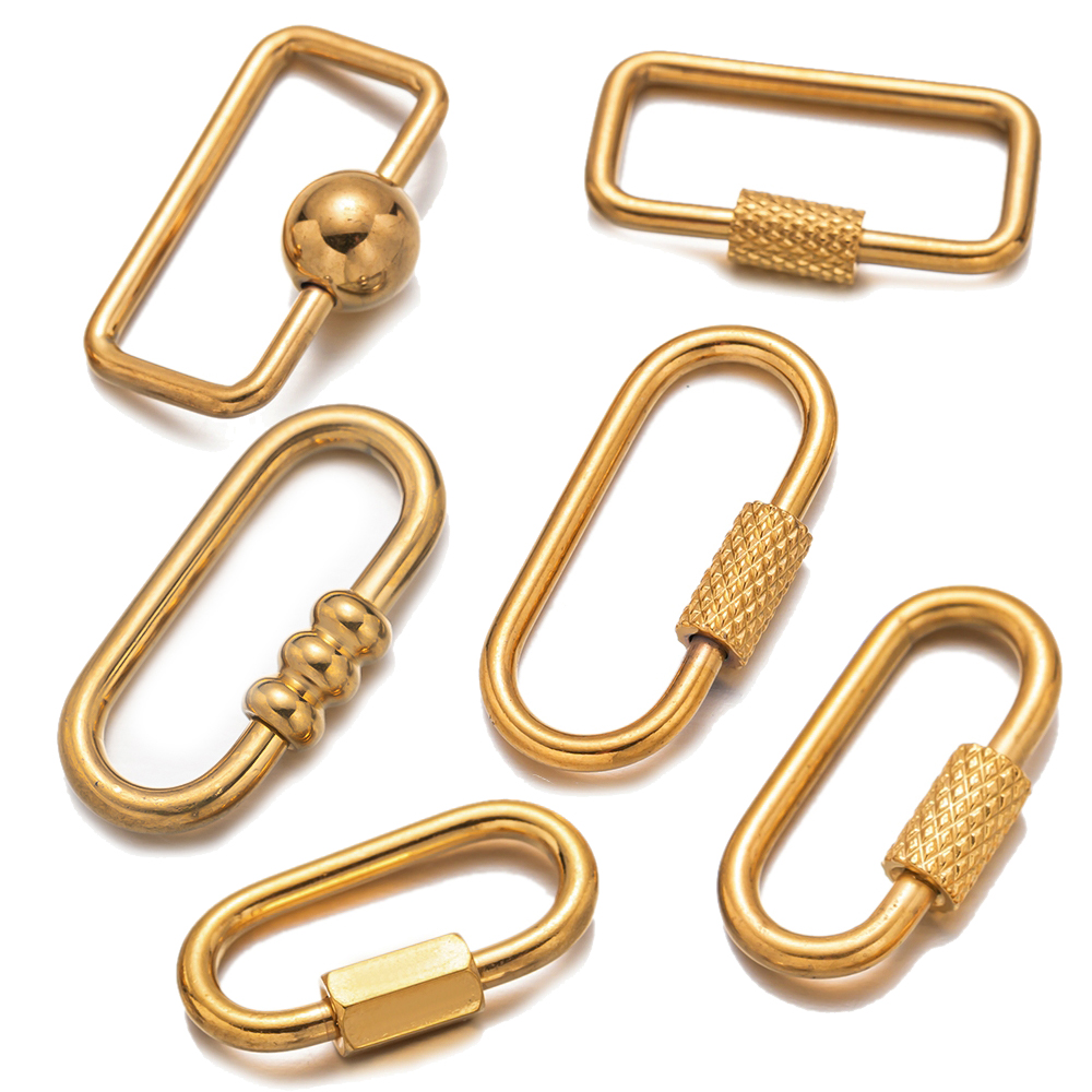 5 個のステンレス鋼小さな楕円形ロックカラビナスクリューロッ - Jewelry Making Charms のレビューと価格
