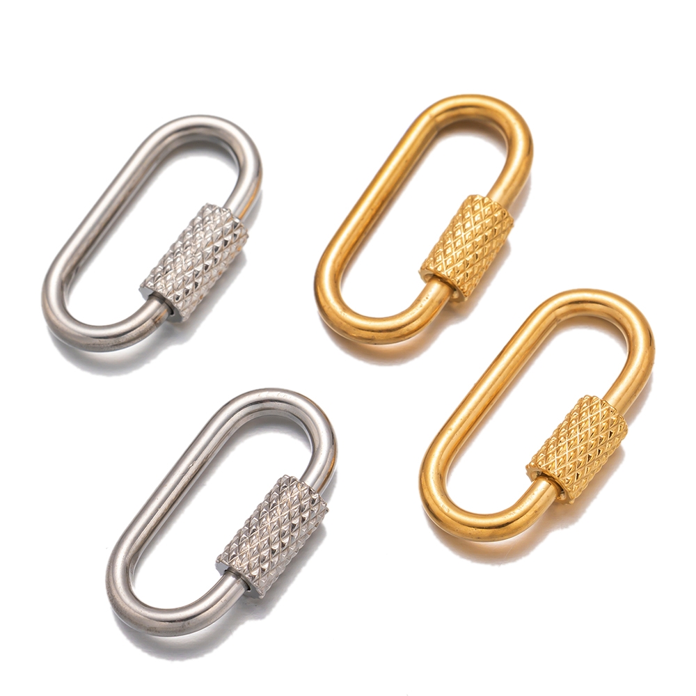5 個のステンレス鋼小さな楕円形ロックカラビナスクリューロッ - Jewelry Making Charms のレビューと価格