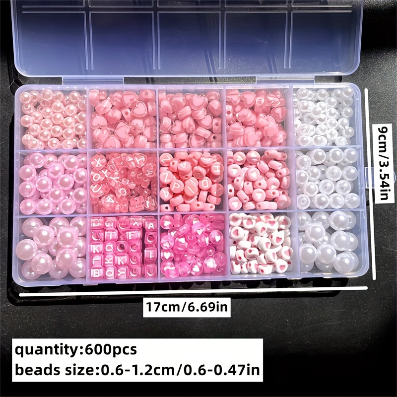 10個入りピンクアルファベットボックス、アクリルビーズ、手作 - Jewelry Making Box のレビューと価格