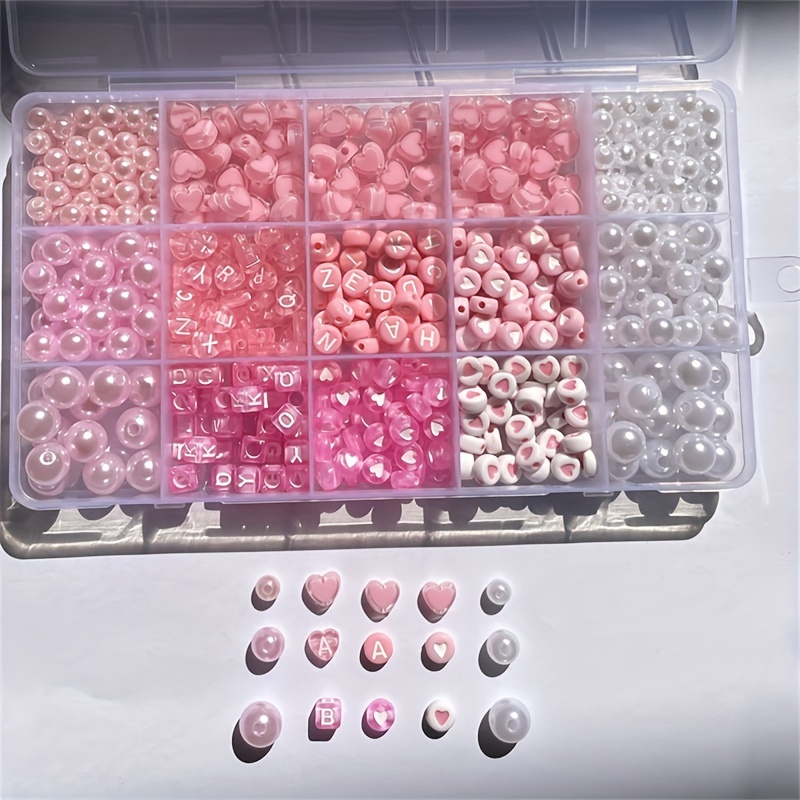 10個入りピンクアルファベットボックス、アクリルビーズ、手作 - Jewelry Making Box のレビューと価格