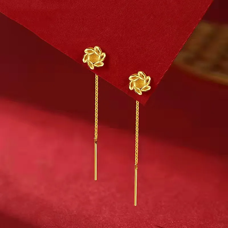 女性用クローバーイヤリング,ゴールドカラー,金メッキ,ブライ - Jewelry Making Gold Wire のレビューと価格