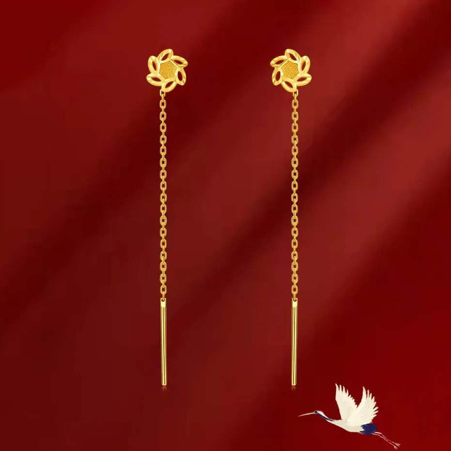 女性用クローバーイヤリング,ゴールドカラー,金メッキ,ブライ - Jewelry Making Gold Wire のレビューと価格