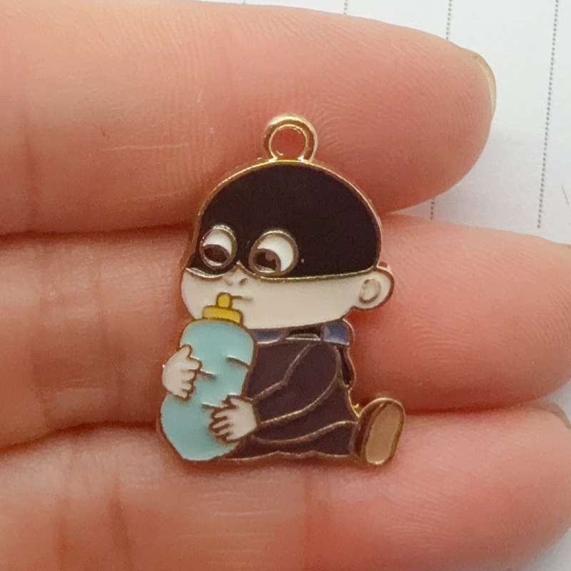 10個入り合金製ドリップオイル漫画ペンダント、DIYジュエリ - Jewelry Making Jewelry のレビューと価格