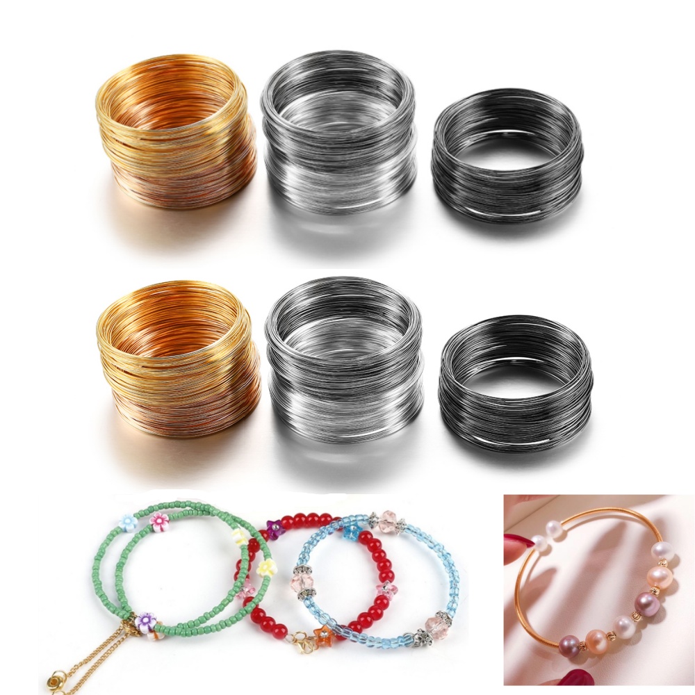 100 ループ/ロット 0.6 ミリメートルシルバーゴールド - Jewelry Making Gold Wire のレビューと価格