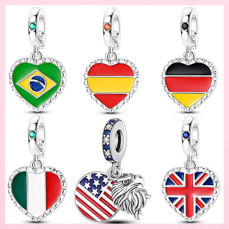 新しい925スターリングシルバー製ハート型フラッグチャーム  - Jewelry Making Uk のレビューと価格