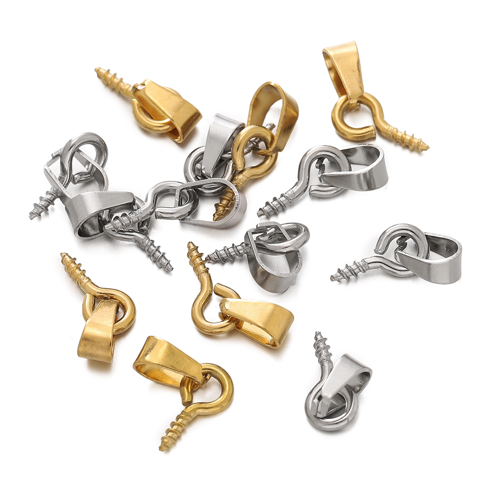 20セットのステンレス鋼製ベイルクラスプ、ネジ式アイピン、エ - Jewelry Making Charms のレビューと価格