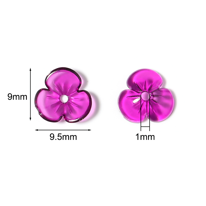 ジュエリー作り用の透明な樹脂花びらビーズ,花のモチーフ,ゆる - Bead Cap Flower のレビューと価格