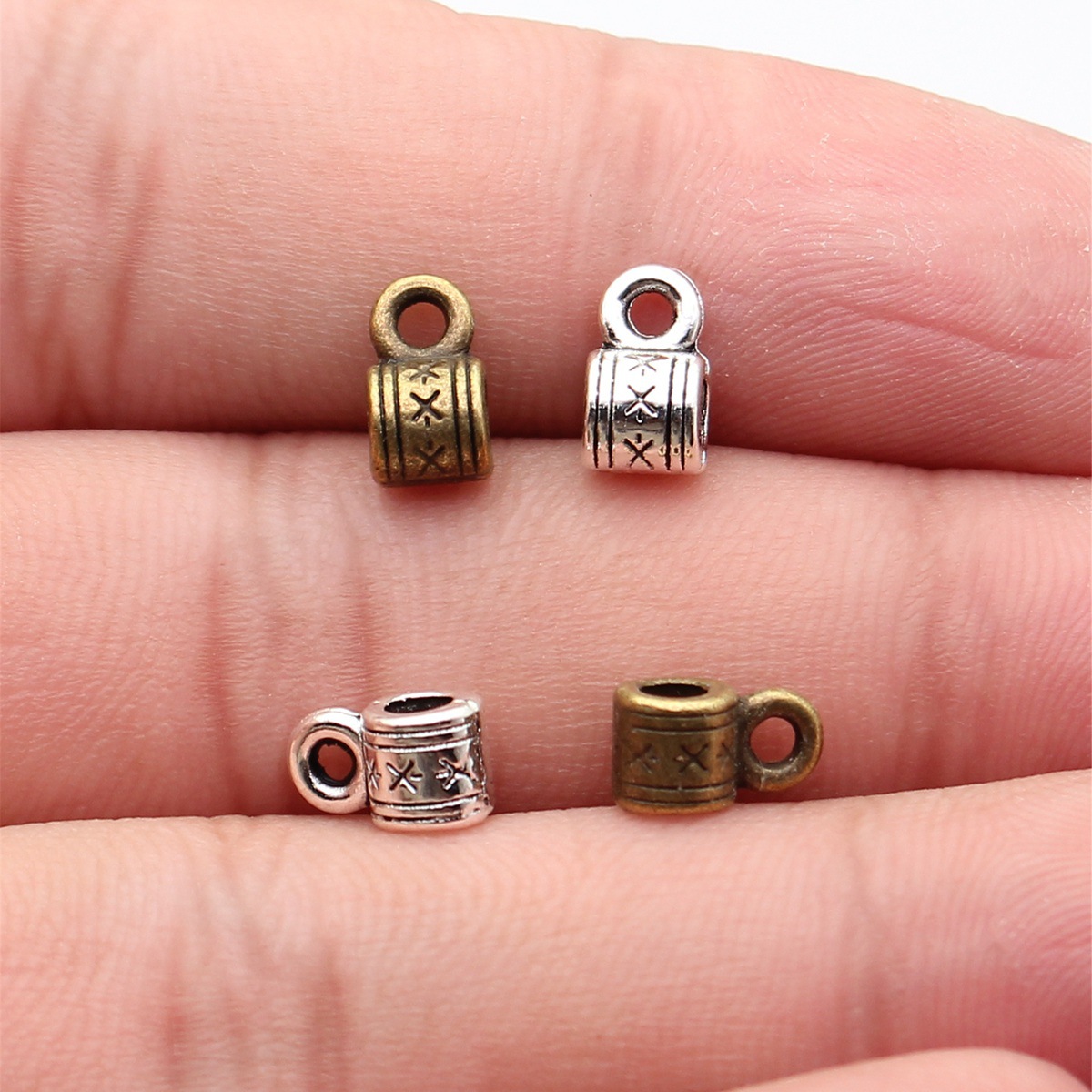 ダブルホローハート大穴ビーズチャームカップルDIYブレスレッ - Jewelry Making For Couples のレビューと価格