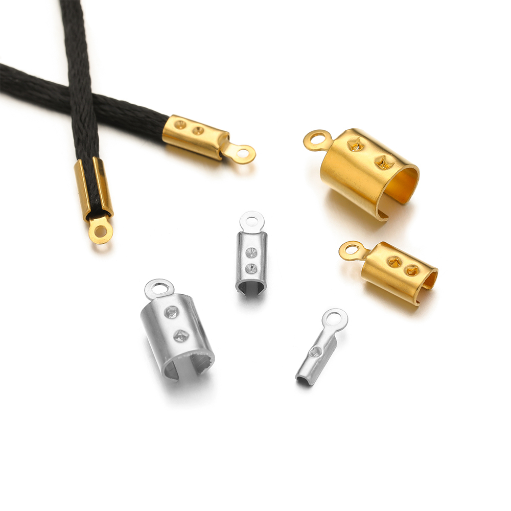 50 個のステンレス鋼高品質圧着エンドビーズキャップレザーコ - Jewelry Making School のレビューと価格