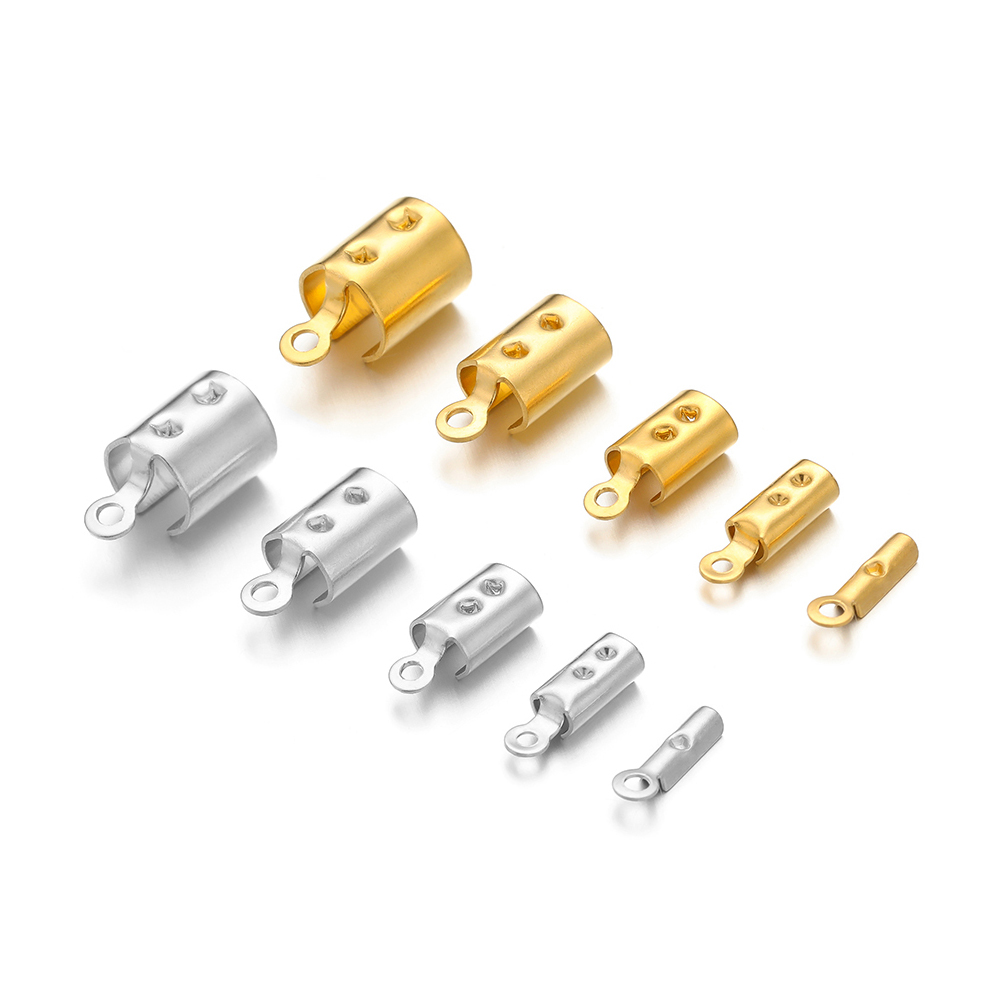 50 個のステンレス鋼高品質圧着エンドビーズキャップレザーコ - Jewelry Making School のレビューと価格