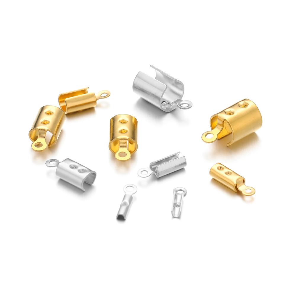 50 個のステンレス鋼高品質圧着エンドビーズキャップレザーコ - Jewelry Making School のレビューと価格
