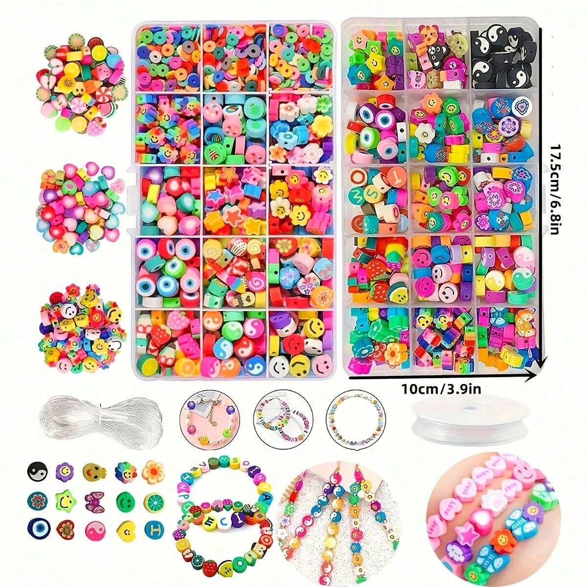 1450/1200/250個入りポリマークレイビーズセット、 - Jewelry Making Box のレビューと価格