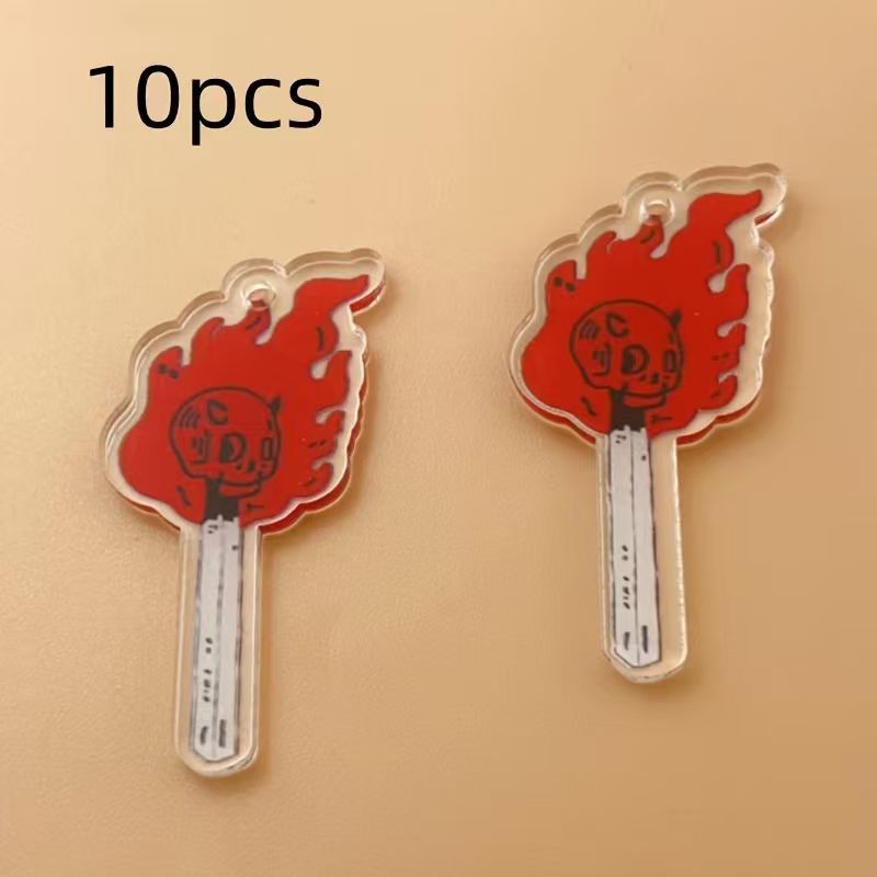 10個のアクリルスカルペンダント、DIYジュエリー作り、イヤ - Jewelry Making Jewelry のレビューと価格