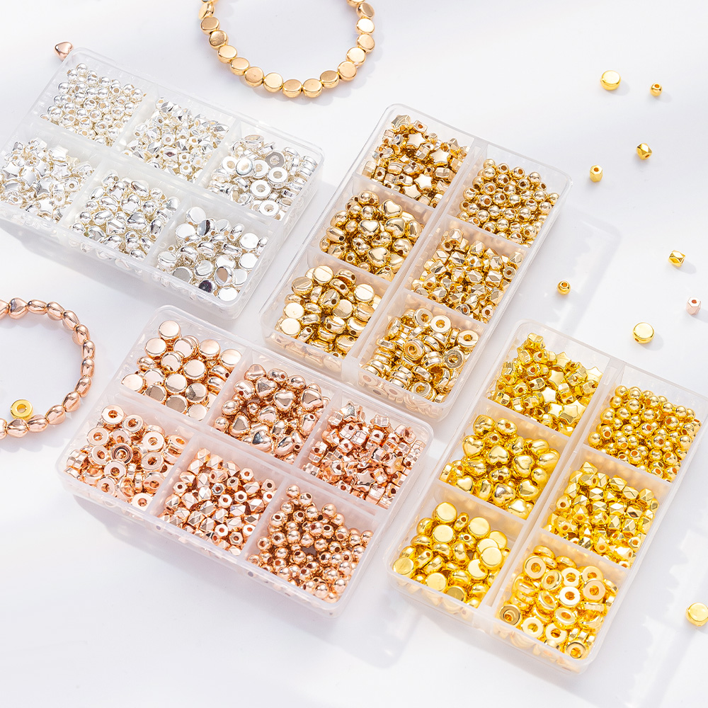 6 スタイル 4 色箱入り CCB スペーサービーズ各種ブレ - Jewelry Making Box のレビューと価格