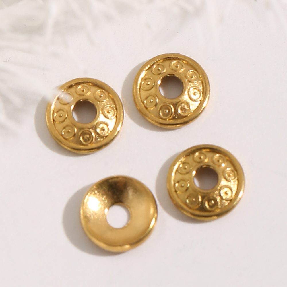 20個入り 6mm ステンレス製 ゴールド フラワービーズキ - Bead Cap Flower のレビューと価格