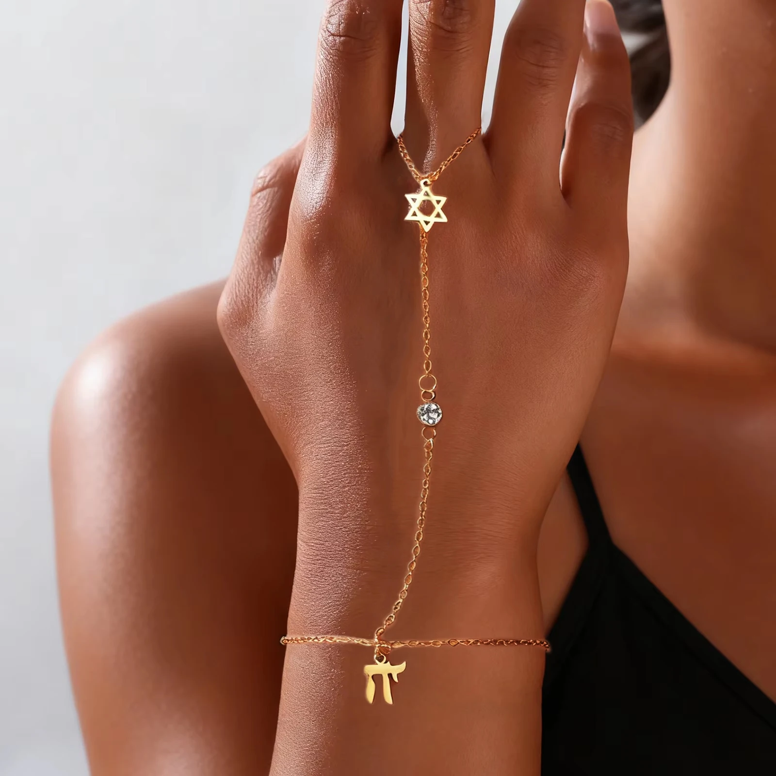 ユダヤ教のダビデの星、ヘブライ文字チャイ、指輪型ブレスレット - Jewelry Making Jewelry のレビューと価格