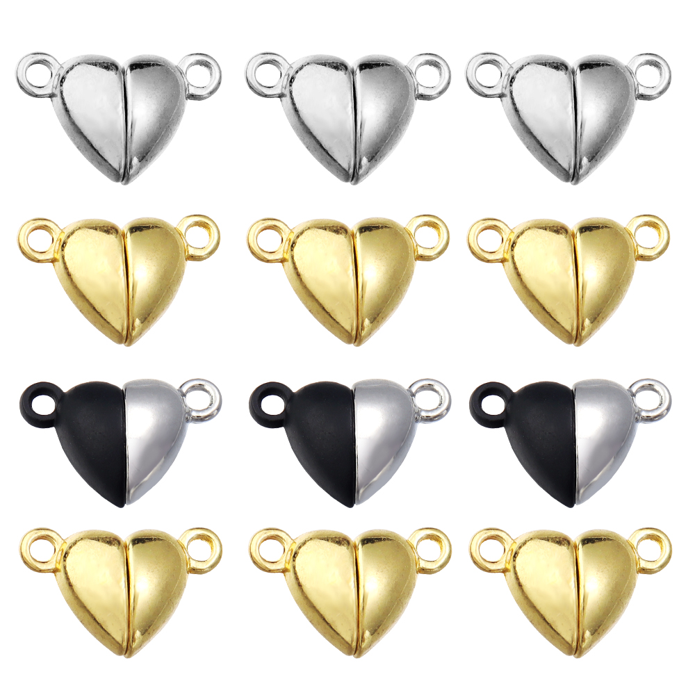 5 ピース/ロット合金ラブハート型磁気クラスプネックレスブレ - Jewelry Making School のレビューと価格