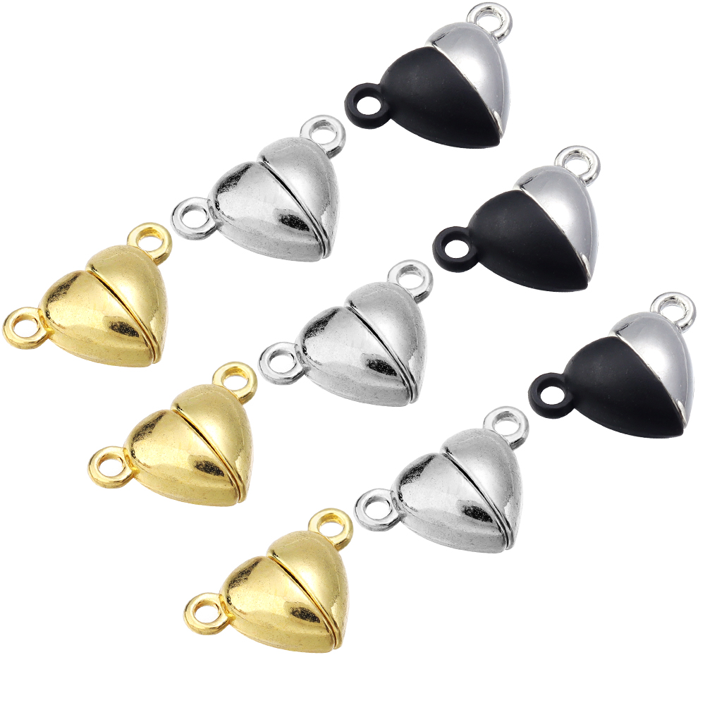 5 ピース/ロット合金ラブハート型磁気クラスプネックレスブレ - Jewelry Making School のレビューと価格
